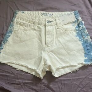 Jean shorts white with bit of light blue in them as well Size 3 high-rise shorts